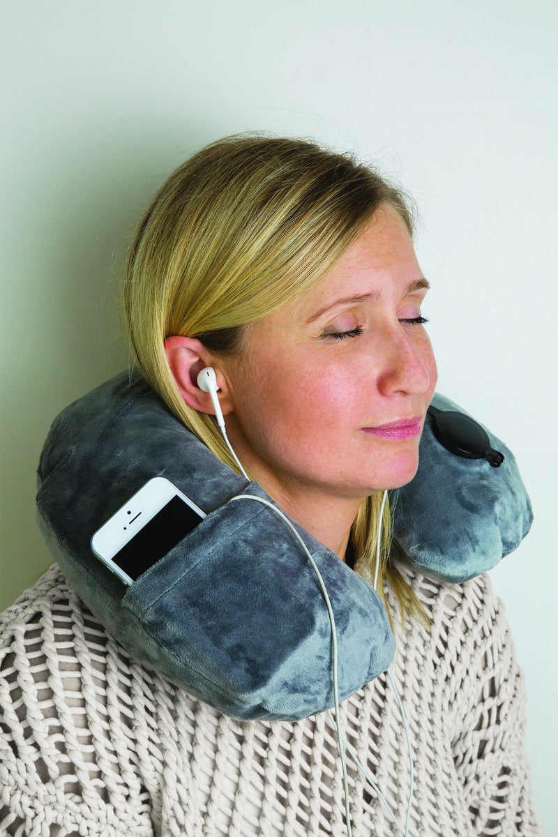Travelon Deluxe Inflatable Pillow, Gray - Image 4
