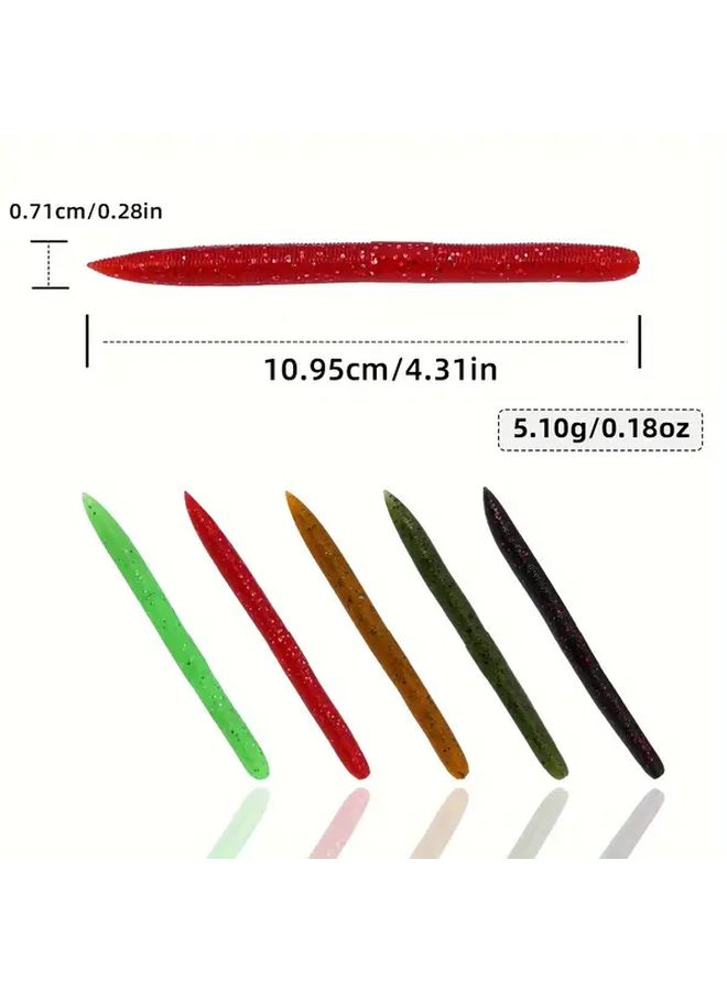 12pcs Noodle Worm Soft Bait Fishing Lures Set Floating Lead Free Fishing Tackle With Salt And Fishy Scent For Black Bream Fishing Model 21091 512 - Image 2