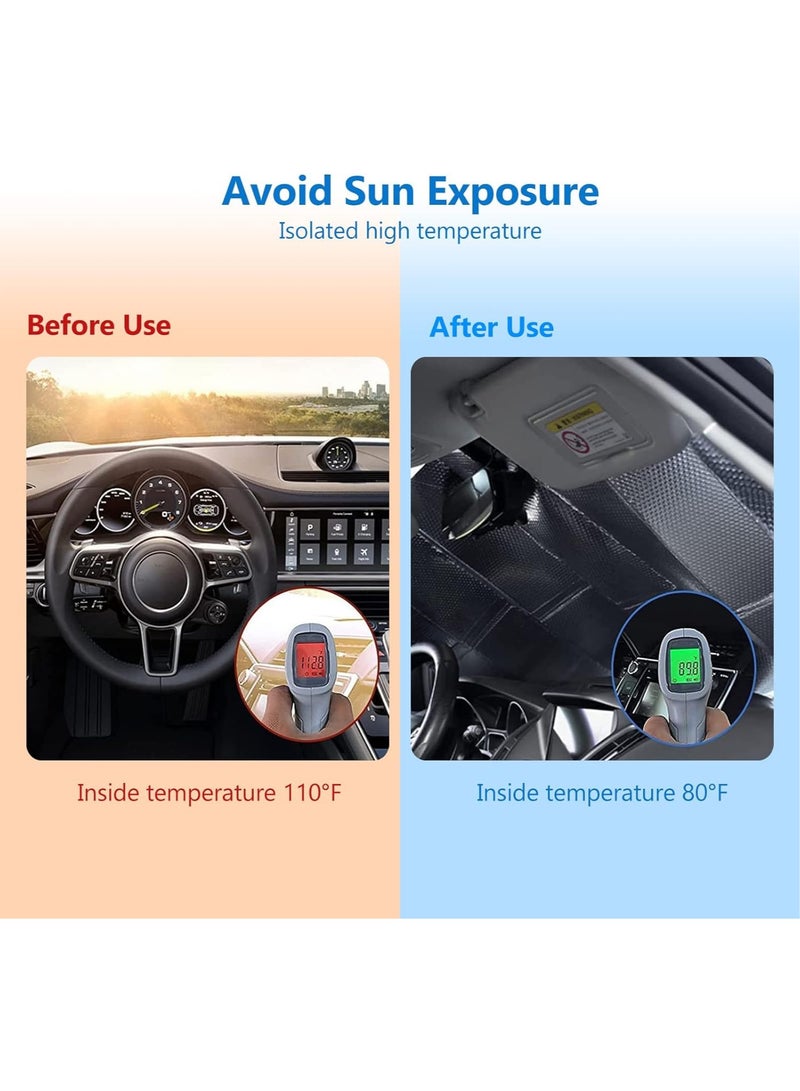AUTOYSUR Car Windshield Sun Shade, Foldable Reflector Sunshade Offers Ultimate Protection for Car Interior, Cool Reflective Sun Blocker, UV Rays and Heat Sun Visor Protector - Image 5