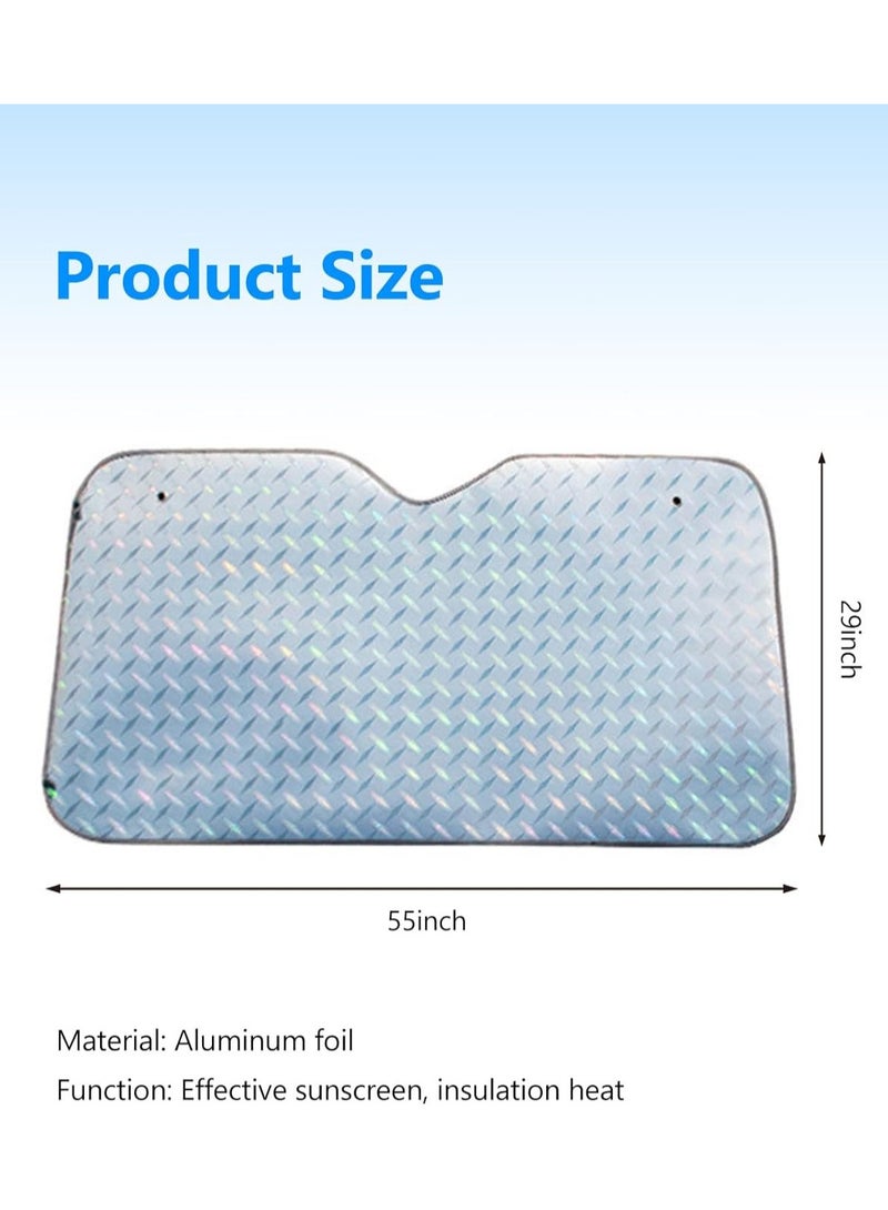 AUTOYSUR Car Windshield Sun Shade, Foldable Reflector Sunshade Offers Ultimate Protection for Car Interior, Cool Reflective Sun Blocker, UV Rays and Heat Sun Visor Protector - Image 2