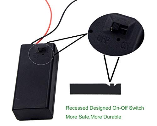 LampVPath (Pack of 5 9v Battery Holder, 9 Volt Battery Holder with Switch, 9v Battery Case with Switch - Image 3