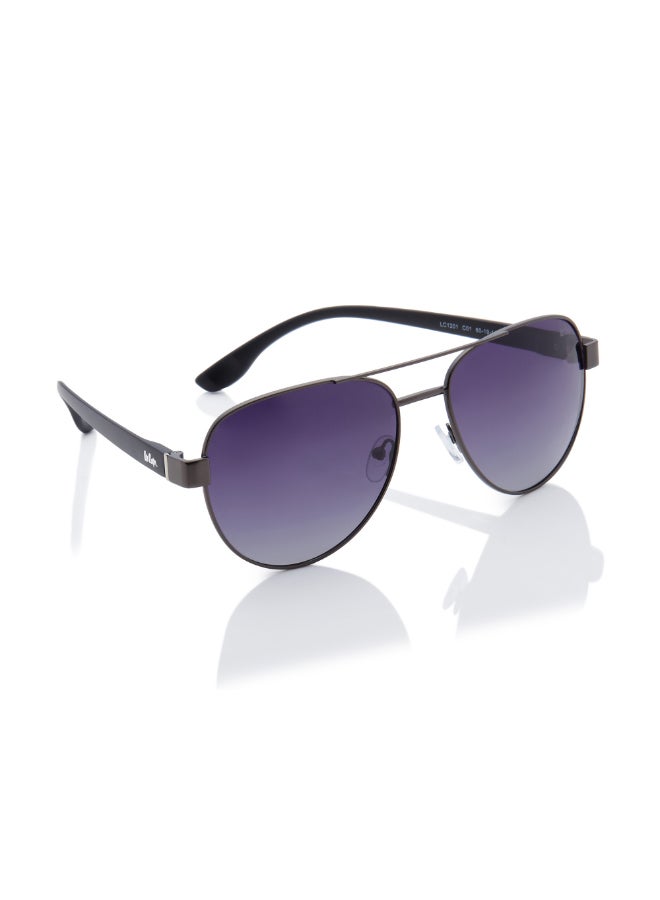 Lee Cooper Unisex Polarized Sunglasses Gun Frame Gradient Grey Mirror Lens 60mm  - LC1201C01 - Image 4