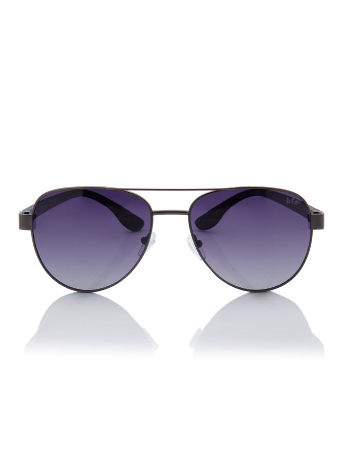 Lee Cooper Unisex Polarized Sunglasses Gun Frame Gradient Grey Mirror Lens 60mm  - LC1201C01 - Image 1