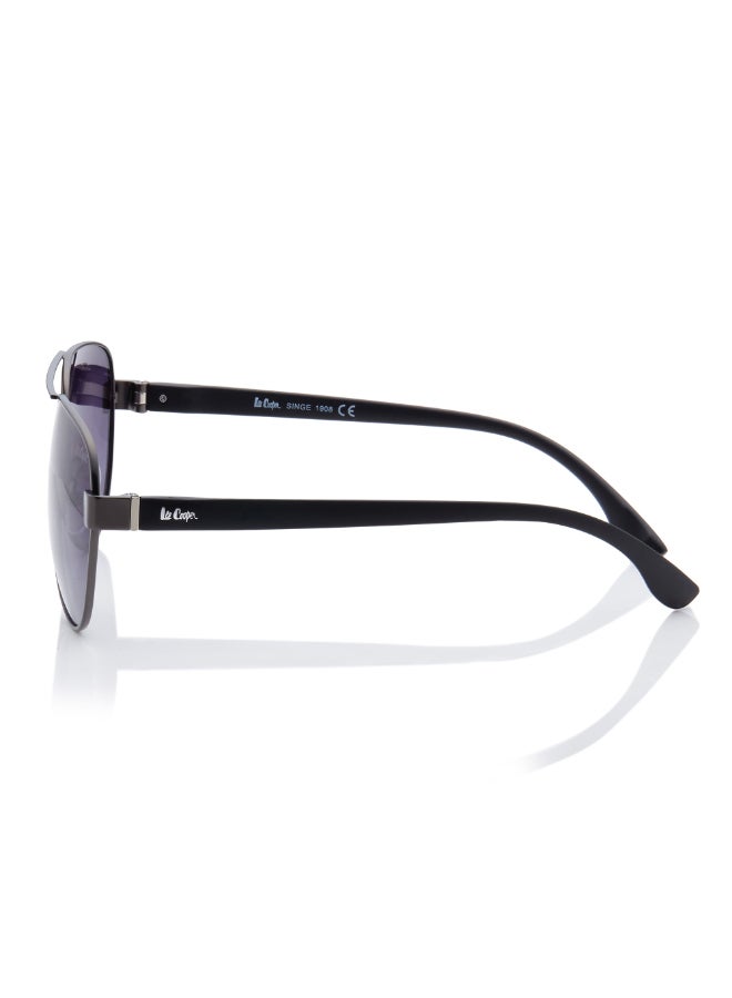 Lee Cooper Unisex Polarized Sunglasses Gun Frame Gradient Grey Mirror Lens 60mm  - LC1201C01 - Image 3