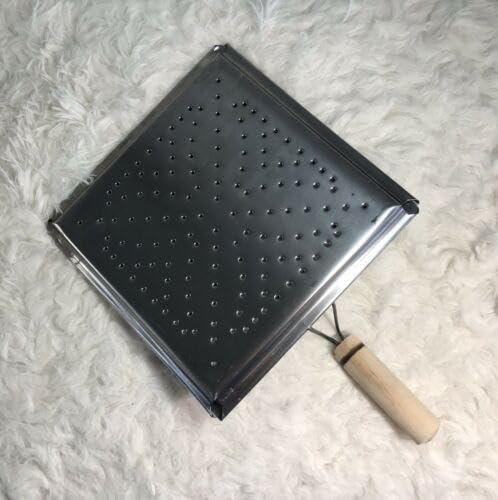 SHREESAMP SHREESAMP BBQ Toaster for Baingan Bhartha Cooking Chapati Toast Grill Home Kitchen Roaster with Wood Handle Roasting Papad Baking Rotis and Parathas [33x21x1.5CM]  - Image 3