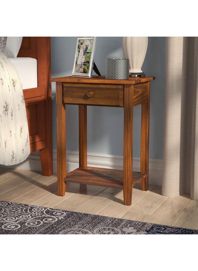 Art Wood Commode/Side Table -  Natural Suede Wood 