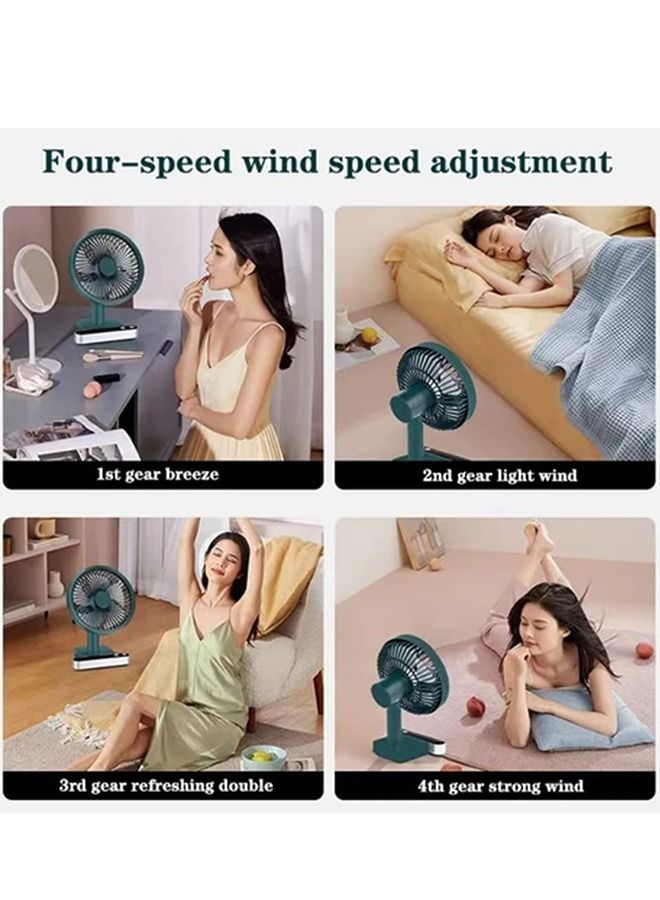 Y&D Portable Desk Fan, USB Rechargeable Battery Operated Fan with Four Speeds 24h battery life,LED Display Lower Noise,4000Mah for Home, Office, Dormitory,Desktop Table Fans  - Image 3