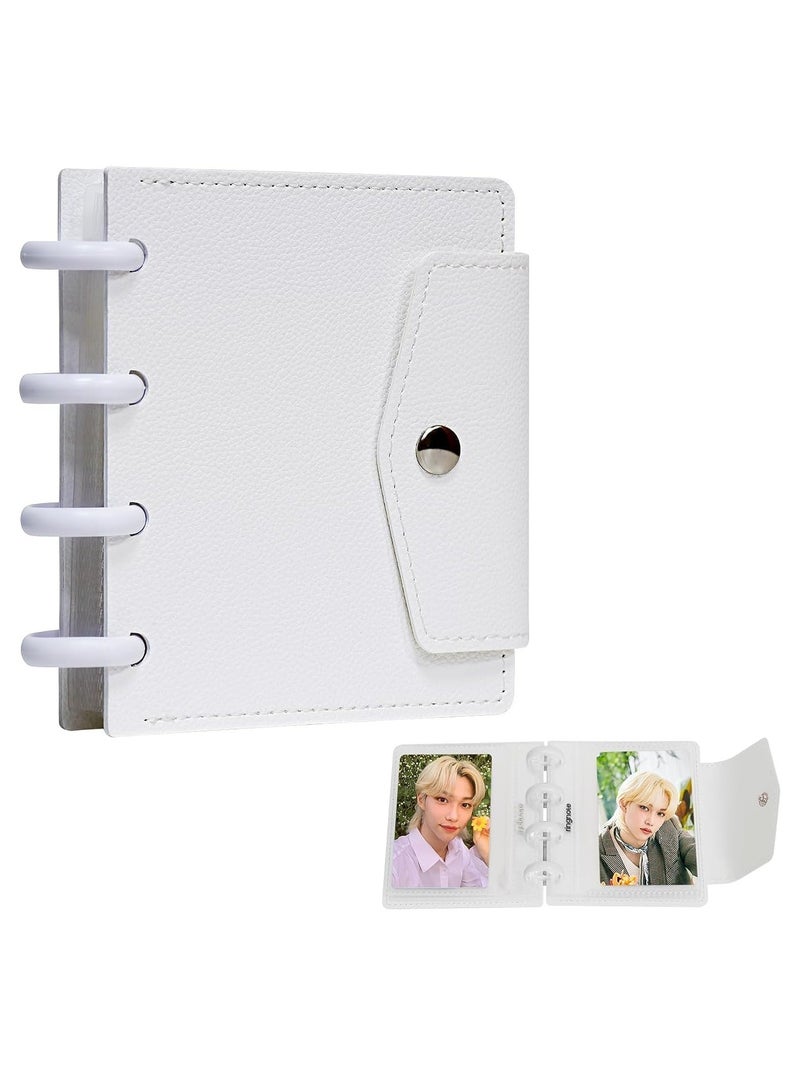 Photocard Binder 3 Inch Kpop Binder Detachable Kpop Photocard Holder Book, Button Design Mini Photo Album Kpop Photocard Binder Album with 45 Pockets Fits 90 Photocards  - Image 1