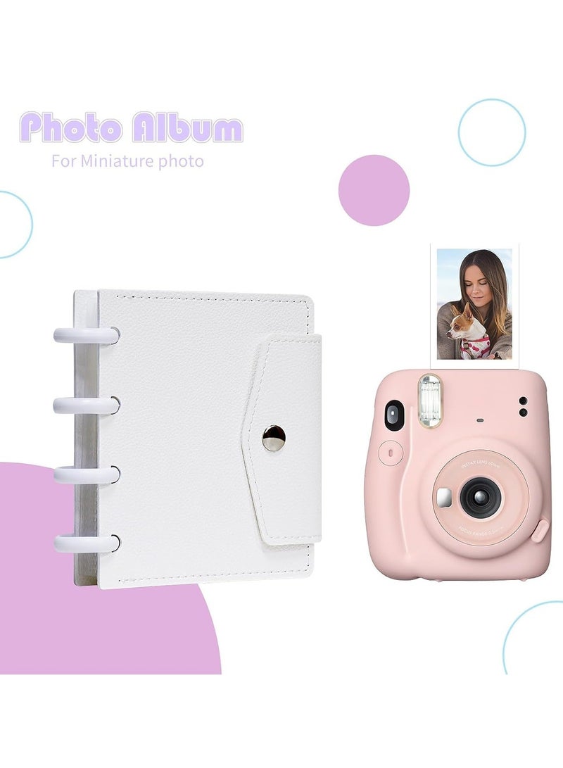Photocard Binder 3 Inch Kpop Binder Detachable Kpop Photocard Holder Book, Button Design Mini Photo Album Kpop Photocard Binder Album with 45 Pockets Fits 90 Photocards  - Image 5