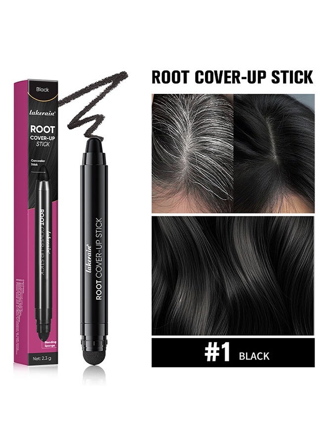 lakerain Root Cover - Up Stick, Instant Grey Hair Coverage Touch Up, Root Touch Up Hair Color, Natural Concealer for Hairline, Roots & Sides for Women & Men, 48H Makeup Lasting #1 BLACK - Image 2