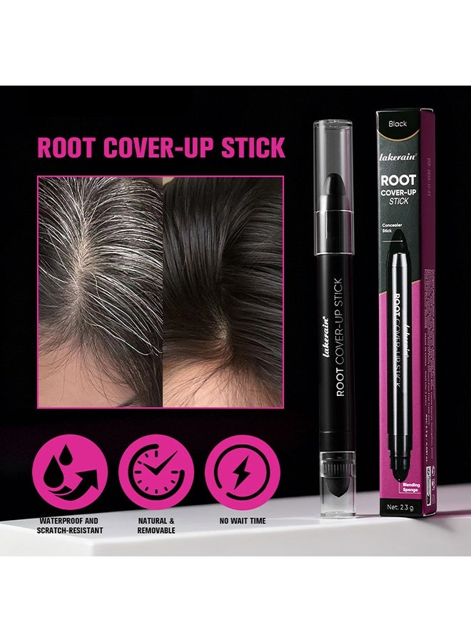 lakerain Root Cover - Up Stick, Instant Grey Hair Coverage Touch Up, Root Touch Up Hair Color, Natural Concealer for Hairline, Roots & Sides for Women & Men, 48H Makeup Lasting #1 BLACK - Image 3