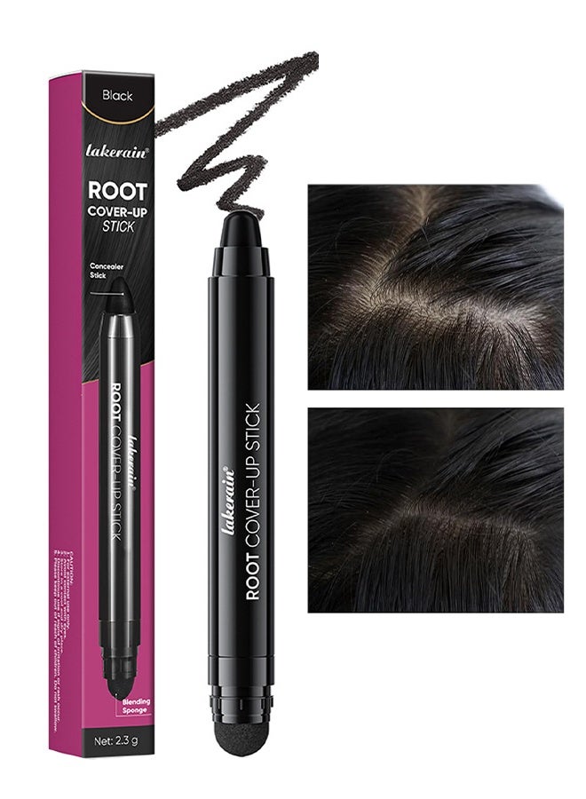 lakerain Root Cover - Up Stick, Instant Grey Hair Coverage Touch Up, Root Touch Up Hair Color, Natural Concealer for Hairline, Roots & Sides for Women & Men, 48H Makeup Lasting #1 BLACK - Image 1