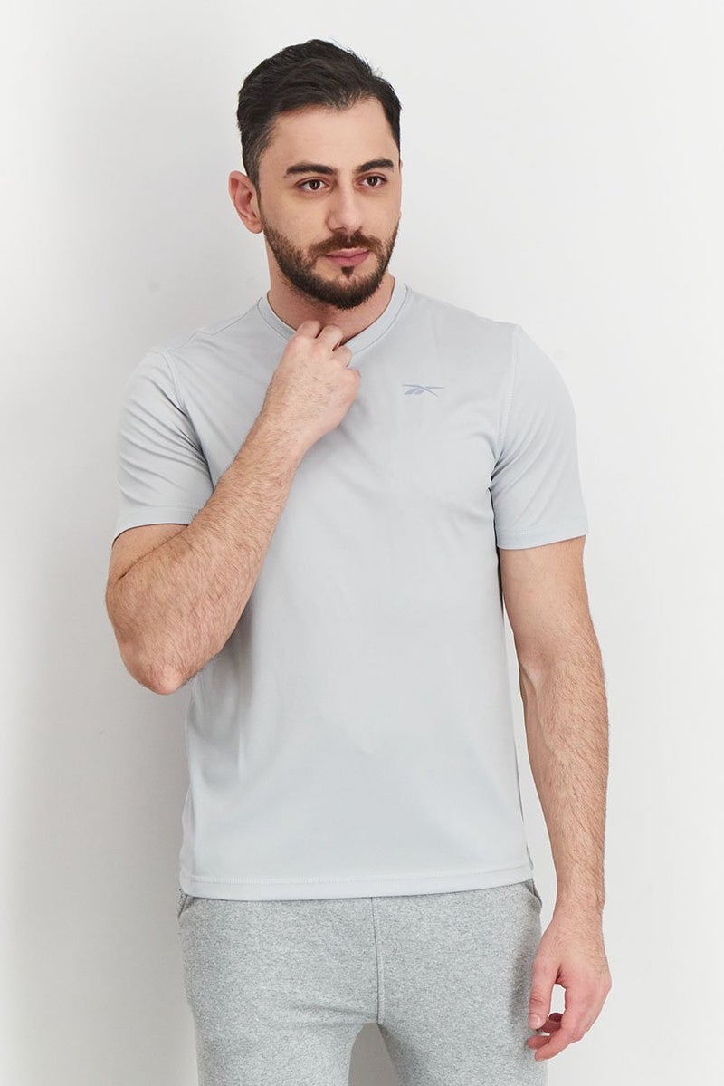 Reebok Men Sportswear Fit Short Sleeve Training T-shirt, Grey - Image 1