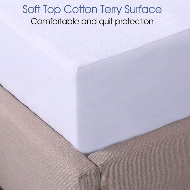 Tulips Fitted Waterproof Mattress Protector, Queen Size 150X200, Strap Height 30 cm - Image 3