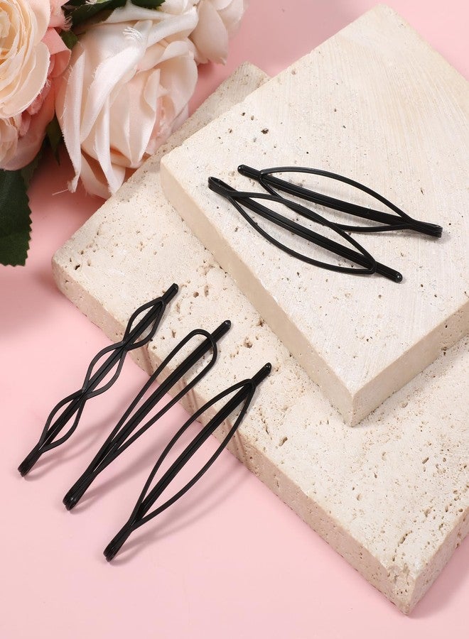 Styquenzer 48 Pieces Black Bobby Pins for Women, 2.7 Inch Geometric Metal Hair Clips Simple Plain Non Slip Black Metal Hair Clips Barrettes Vintage Hairpins Mini Bobby Pin for Women and Girls (3 Style) - Image 2