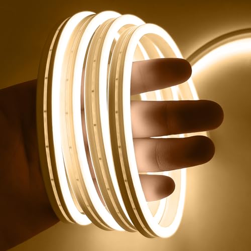 iNextStation 12V Warm White LED Strip Lights 16.4FT, Flexible Silicone Neon Rope Light, Waterproof, Cuttable, Dimmable & Linkable, for Cabinet, Ceiling, Wall, Bedroom, Kitchen, Garage (No Adapter) - Image 2
