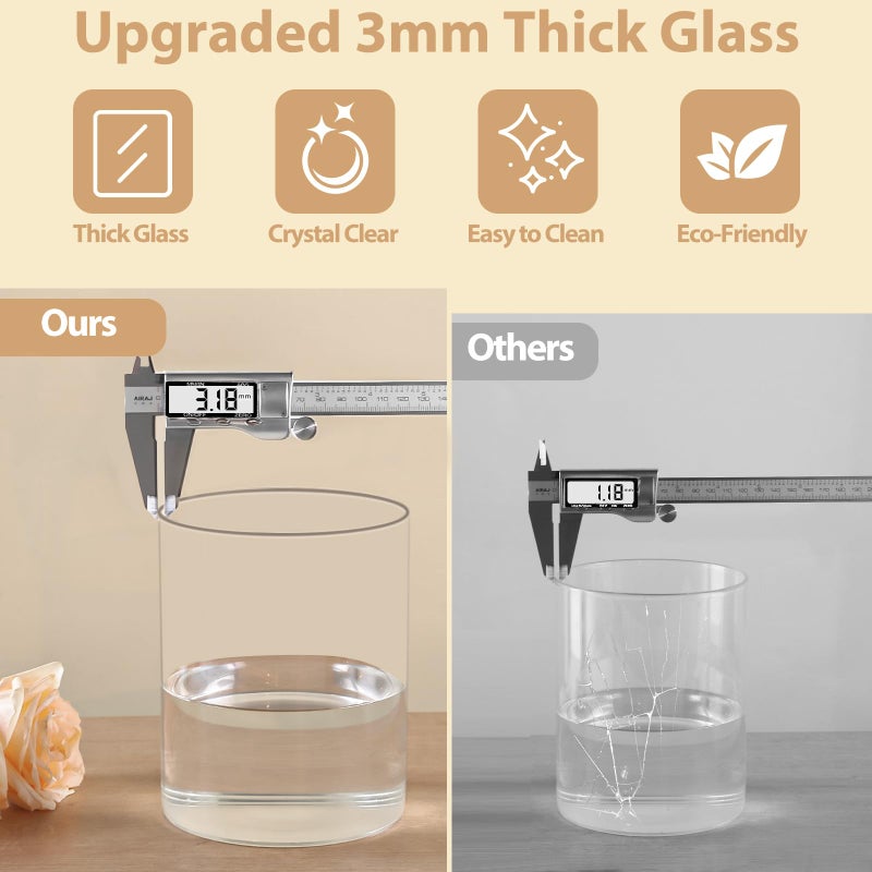 TBWIND 2Pcs Glass Cylinder Vases for Centerpieces, 6" x 4.7" Wide Mouth Flower Vase Hurricane Glass Candle Holders, Clear Vases Bulk with 2 Floral Tapes for Floating Candles Wedding Party Home Decor - Image 3