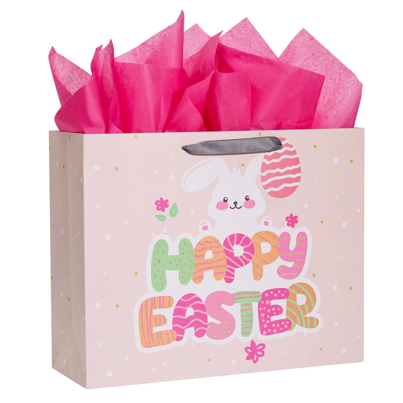 Bobobag 16 Large Easter Gift Bag with Tissue Paper for kidsEaster Egg Hunts