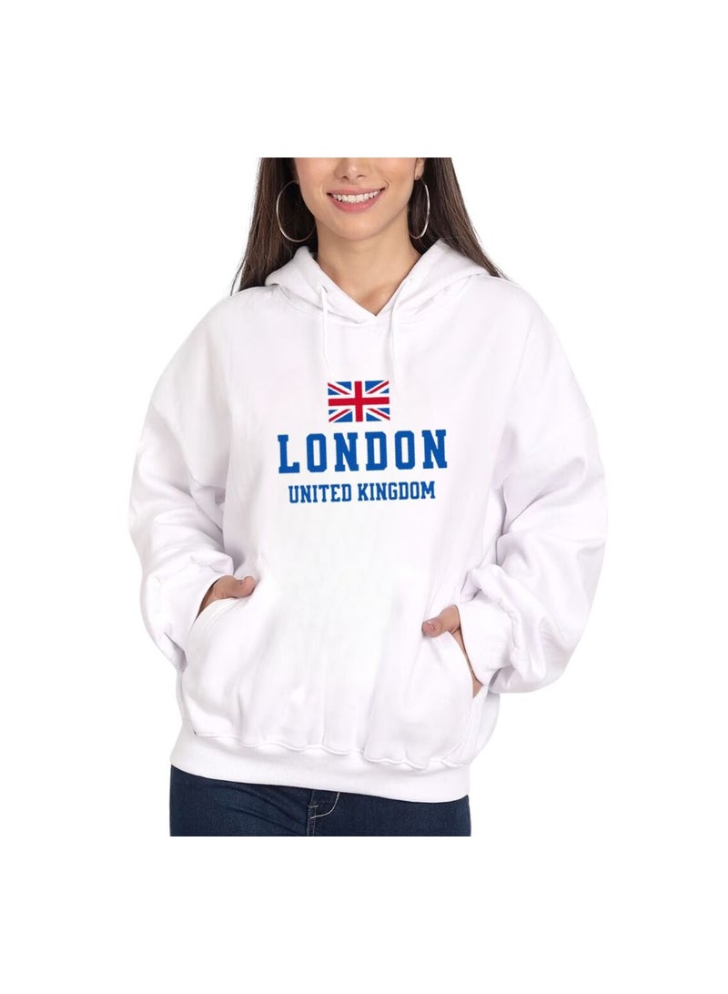 PRINTSHOP4ME UK Women's Hoodie-100% Cotton Fabric,Long Sleeve|Casual Wear For Travel,Sports&Daily Outfits|UK Printed Hoodies - Image 1