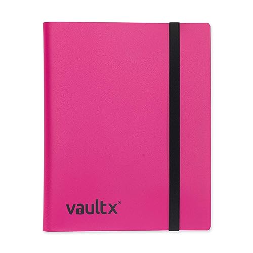 Vault X 9 Pocket Trading Card Strap Binder, 360 cards, Standard, 20 Side-Loading Pages, Folder for Collectible Card Games, Sports, TCG (Pink) - Image 1