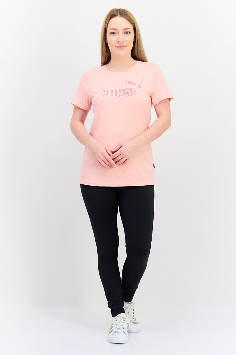 PUMA تي شيرت تدريب قصير الأكمام للنساء، وردي - Image 4