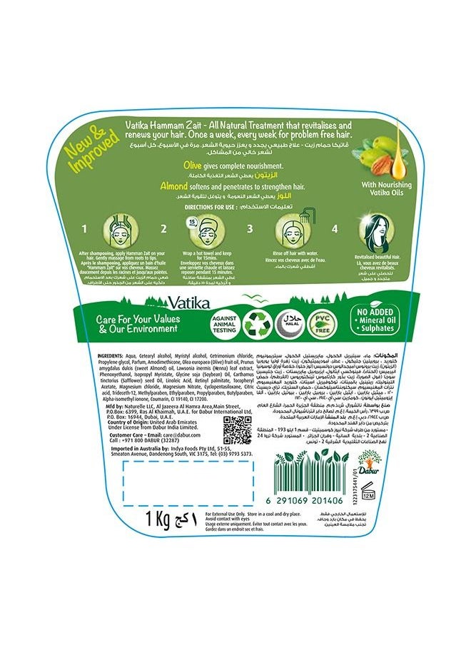 Vatika Naturals Hammam Zaith Hot Oil Treatment| Olive & Almond|  For Intense Nourishment & Deep Conditioning - 500g