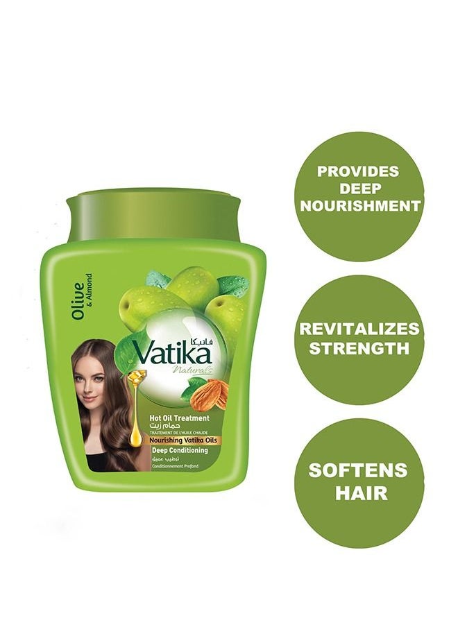 Vatika Naturals Hammam Zaith Hot Oil Treatment| Olive & Almond|  For Intense Nourishment & Deep Conditioning - 500g
