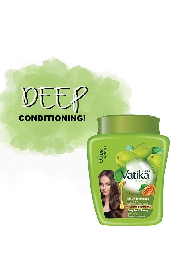 Vatika Naturals Hammam Zaith Hot Oil Treatment| Olive & Almond|  For Intense Nourishment & Deep Conditioning - 500g