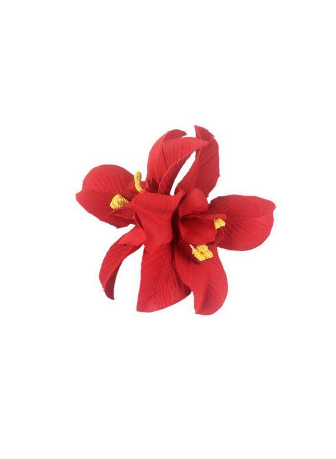 TENDYCOCO Artificial Flower Hair Clip Hawaiian Hibiscus Plumeria Hairpin Orchid Flower Headdress Bobby Pins Headwear For Woman Girl Lady 5Pcs (Random Color) - Image 3