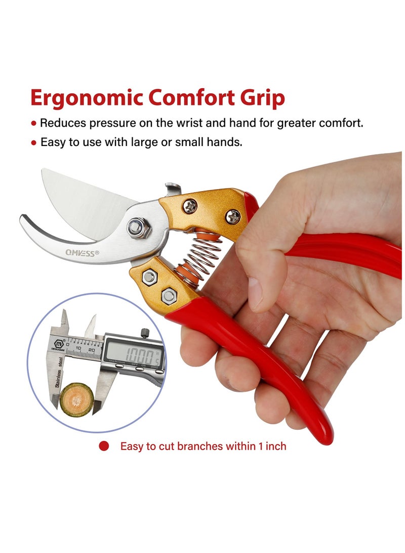 Excefore Pruning Shears for Gardening, Professional Hand Garden Shears Heavy Duty, Sharp Precision Ground Steel Blade Bypass Garden Scissors, for Flowers, Houseplants, Bonsai or Garden, 8"  - Image 5