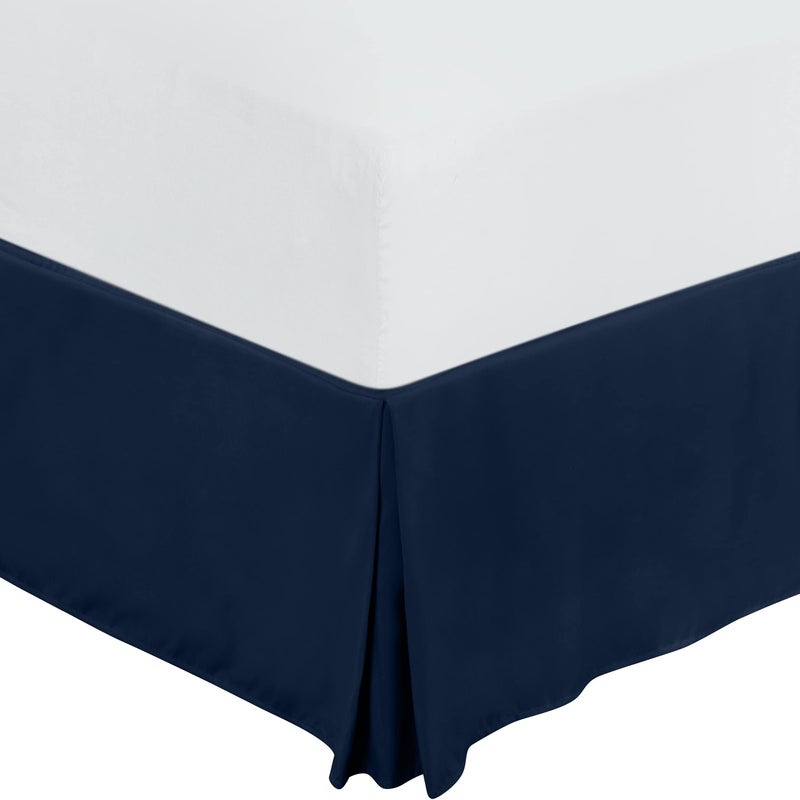 Utopia Bedding Twin Bed Skirt - Soft Quadruple Pleated Ruffle - Easy Fit with 15 Inch Tailored Drop - Hotel Quality  Shrinkage and Fade Resistant (Twin  Navy)