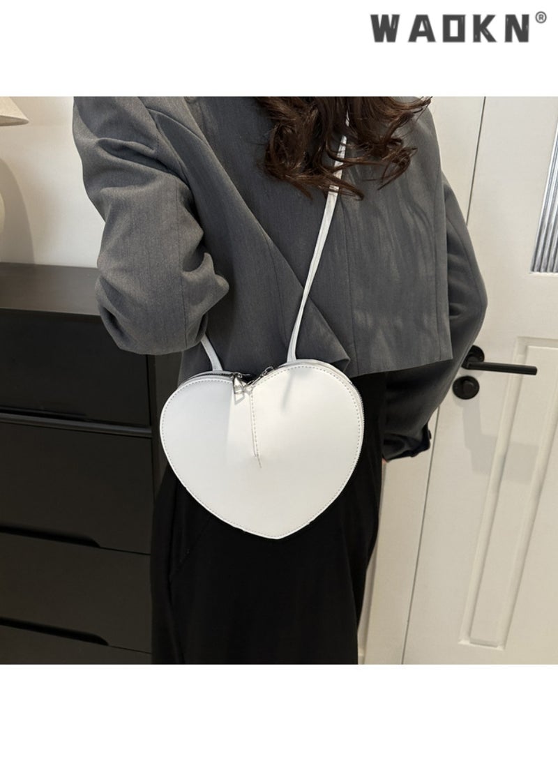 WAOKN The exquisite handbag and crossbody specially designed for stylish ladies, a special Valentine's Day gift, highlighting a trendy item with personality and taste（white） - Image 3
