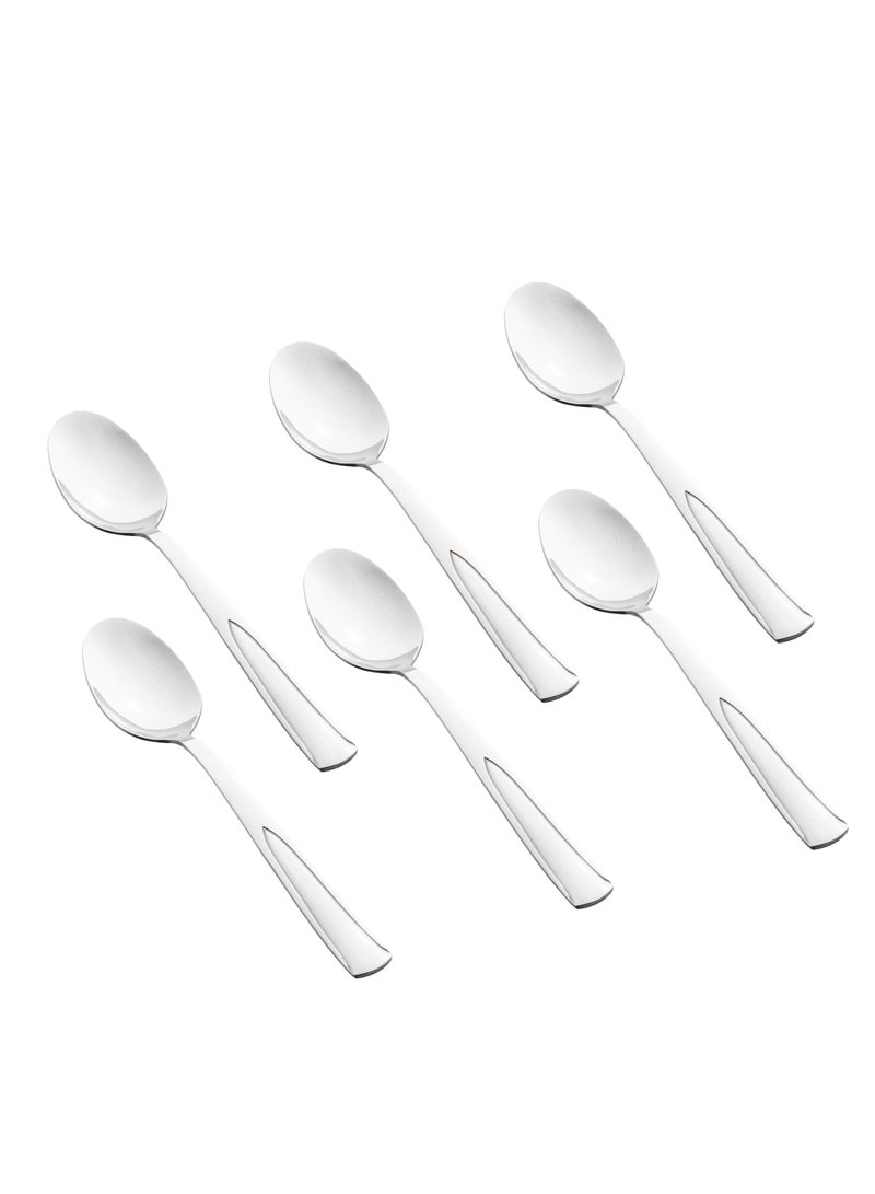 هيك طقم ملاعق أكل ستانلس ستيل 6 قطع فضي - Image 1