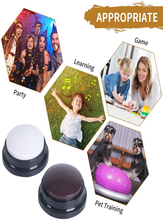 PELTEFLU Voice Recording Button, 30 Second Record Button for Dog Pet Interactivity, Gift for Friend, Family, 4 Color Have Coffee and White - Image 2
