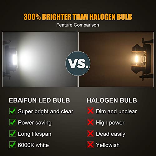 EBAIFUN 31mm DE3175 Led Bulb White 6000K 12V Super Bright Festoon Light 3175 DE3021 DE3022 Application for Car Interior Reading Map Dome Courtesy Door License Plate Light etc Pack of 10 - Image 5