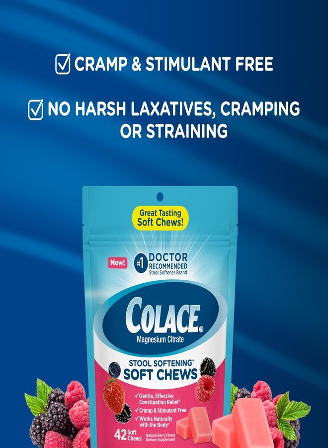 Colace Stool Softener Soft Chews, Gentle Constipation Relief, No.1 Doctor Recommended Stool Softener Brand, 42 Mixed Berry Chews (Pack of 2) - Image 4