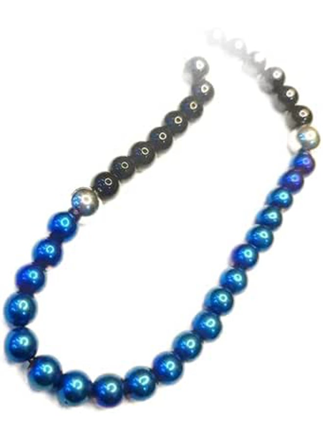 بتصميم خاص جدا سبحة 66 حبة من احجار الهيماتيت الازرق مع الاونيكس الايود بخيط مطاط و بدون مئذنة لسهولة الاستخدام والتسبيح