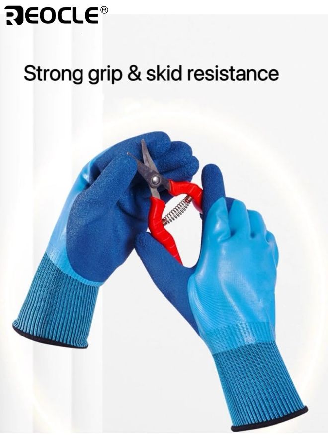 ريوكل 2 أزواج قفازات الصيد مقاومة للماء المضادة للانزلاق الصيد قفازات السمك ثقب واقية من قفازات الصيد على الجليد للتعامل مع الصيد والتنظيف والصيد والصيد وإكسسوارات الصيد للنساء والرجال - Image 4