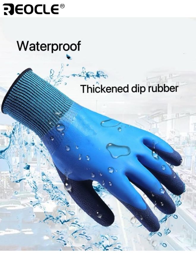 ريوكل 2 أزواج قفازات الصيد مقاومة للماء المضادة للانزلاق الصيد قفازات السمك ثقب واقية من قفازات الصيد على الجليد للتعامل مع الصيد والتنظيف والصيد والصيد وإكسسوارات الصيد للنساء والرجال - Image 2
