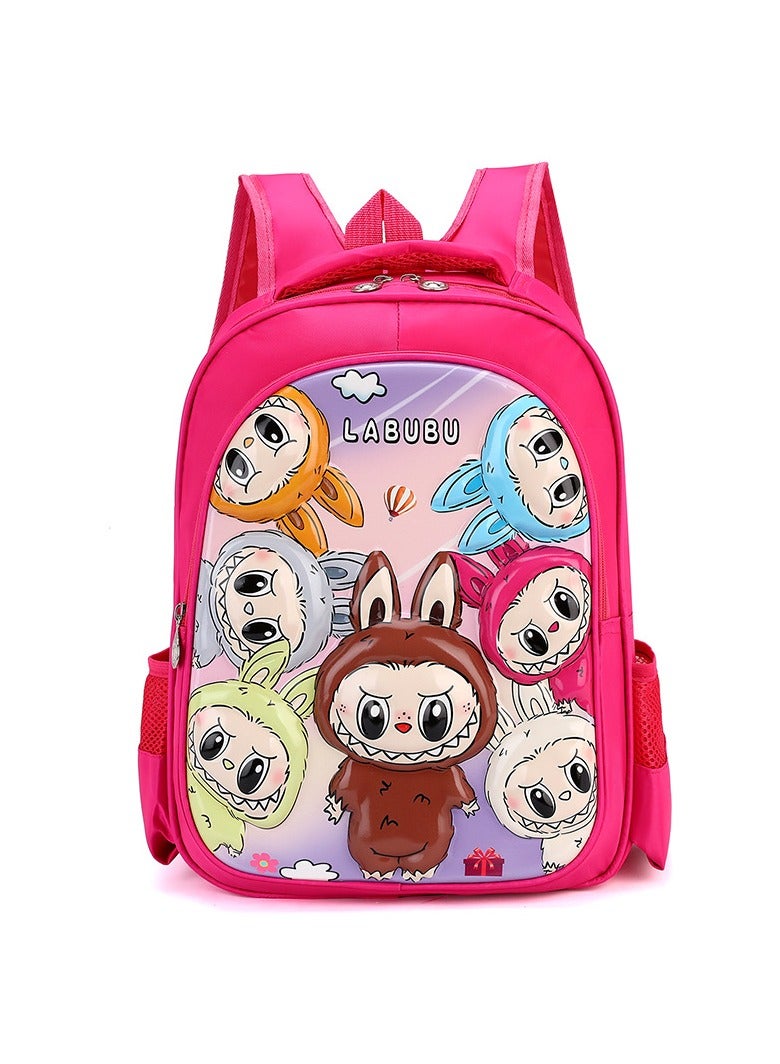 لابوبو حقيبة لابوبو المدرسية للأطفال، حقيبة ظهر ثلاثية الأبعاد لطلاب المرحلة الابتدائية، حقيبة طلابية، 39*35*15 سم.
