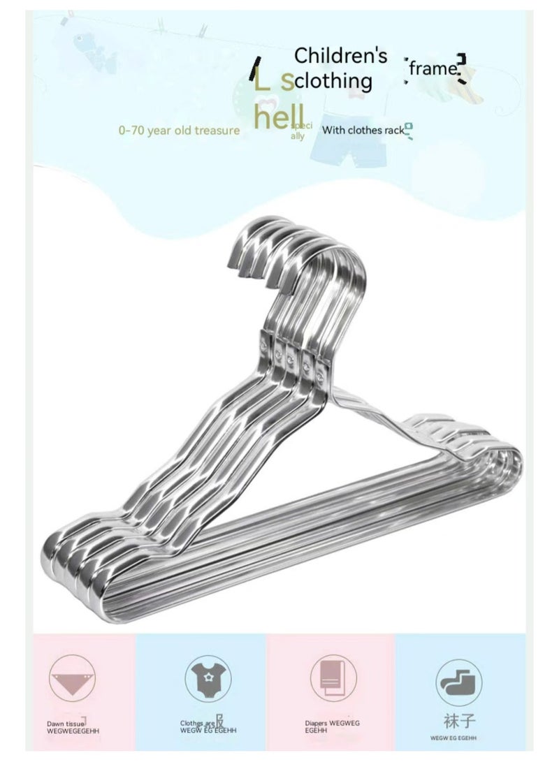 New Children's Hanger Aluminum Alloy Hanger Baby Hanger 5pcs Silver - Image 3
