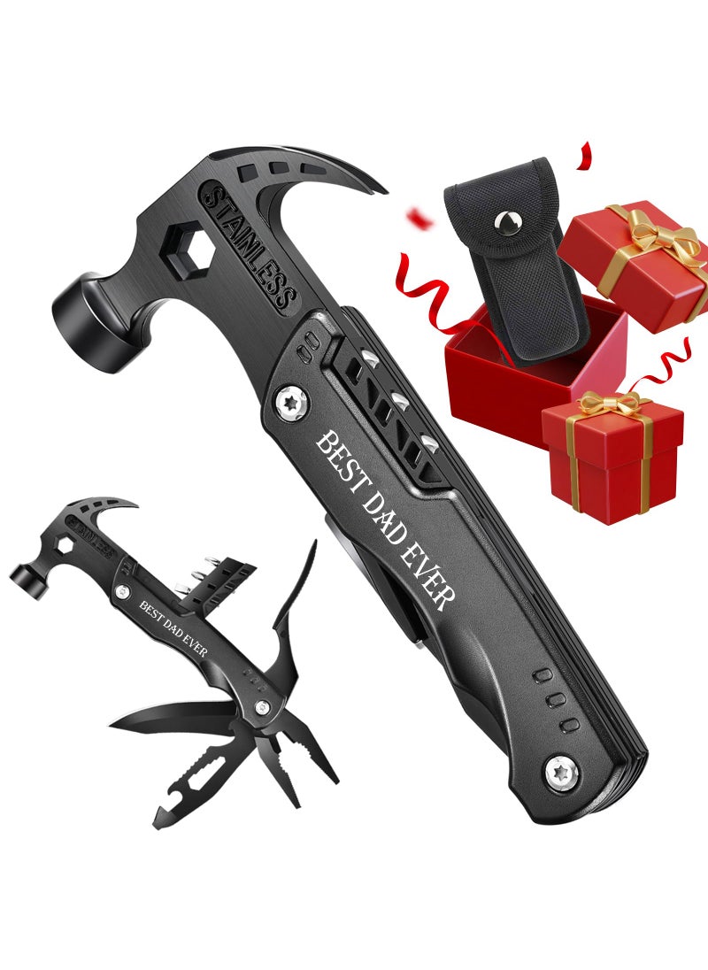 VEITORLD VEITORLD Gifts for Dad Men, Cool Dad Birthday Gifts Ideas for Men Grandpa Papa from Daughter Wife Son, BEST DAD EVER Gift, All in One Survival Tools Hammer Multitool, Camping Hunting Hiking Presents  - Image 1