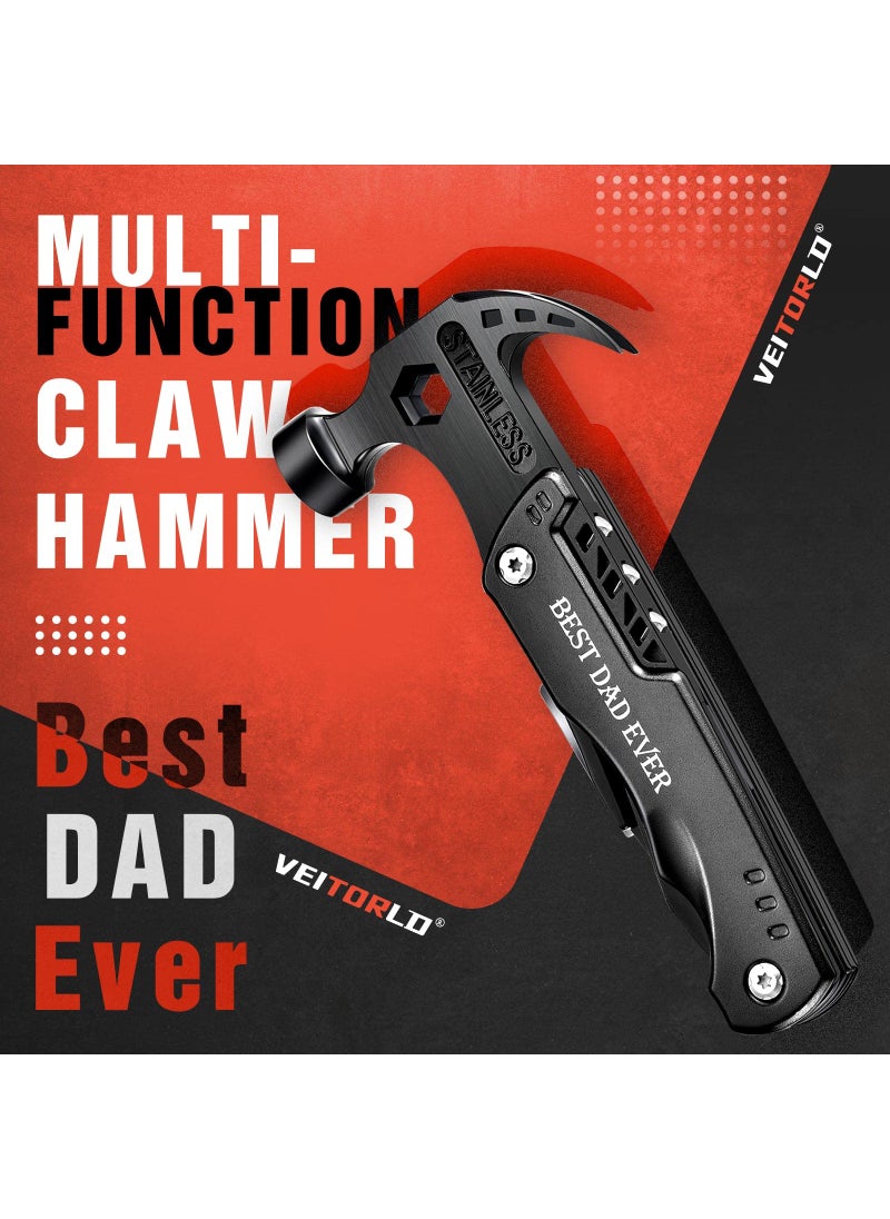 VEITORLD VEITORLD Gifts for Dad Men, Cool Dad Birthday Gifts Ideas for Men Grandpa Papa from Daughter Wife Son, BEST DAD EVER Gift, All in One Survival Tools Hammer Multitool, Camping Hunting Hiking Presents  - Image 2