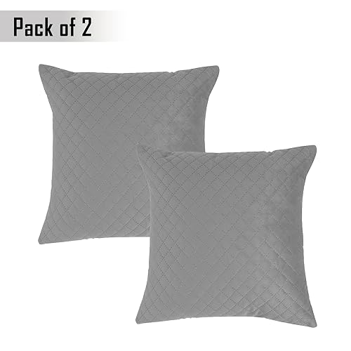 HOKIPO Quilted Velvet Cushion Cover 40x40 cm (16x16 inch), Pack of 2, Sangria Red (IN-701-16IN*2) - Image 4