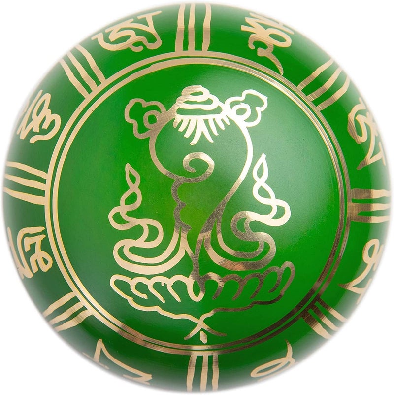 HIMALAYAN BAZAAR Tibetan Singing Bowl Set - Authentic Handcrafted Mindfulness Meditation Holistic Sound 7 Chakra Healing by Himalayan Bazaar (Emerald) - Image 5