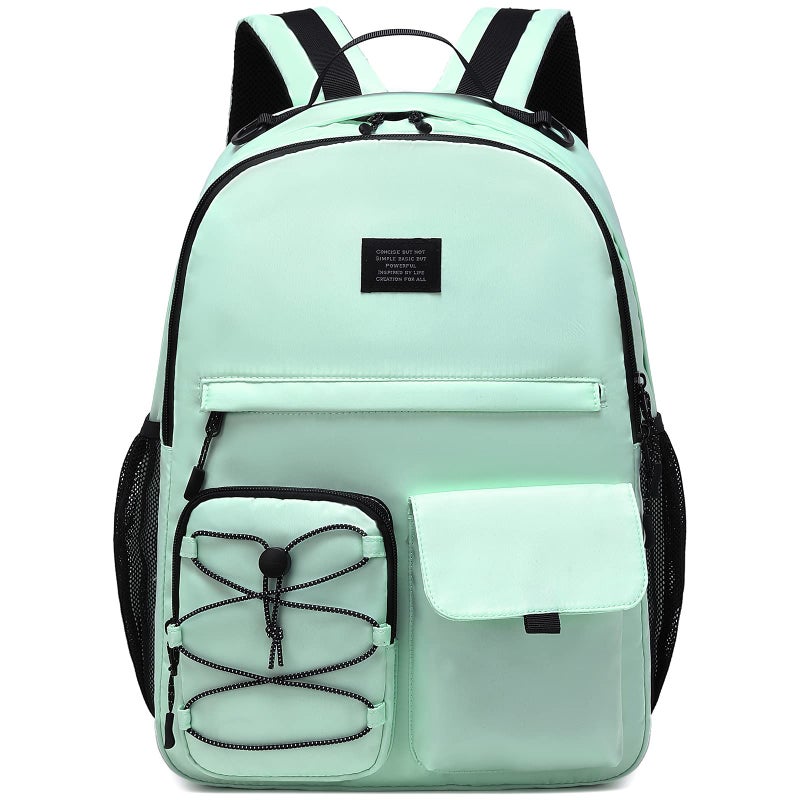Lohol Casual Backpack for Teen Boys Girls, Stylish Daypack with Anti Theft Pocket for School, Work, or Travel (Light Green) - Image 1