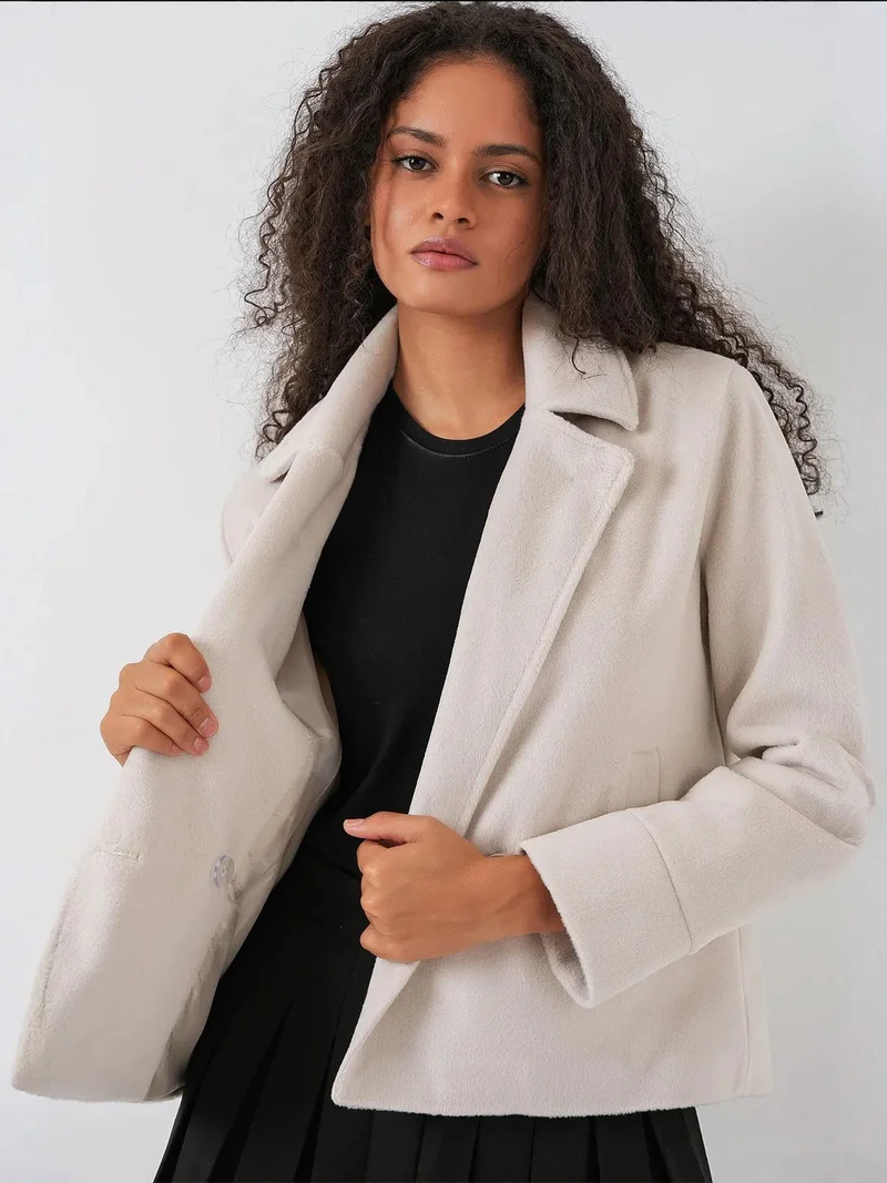 بيغ دارت جاكيت  مزدوج الصدر بنقوش