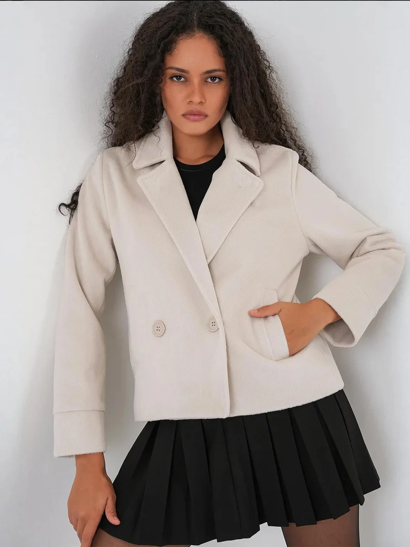 بيغ دارت جاكيت  مزدوج الصدر بنقوش