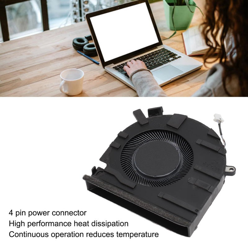 مروحة تبريد بديلة للابتوب بموصل 4 سنون مناسبة لسلسلة HP 15 (15 fa, fb, ABB) - سبيكة ألومنيوم - Image 4