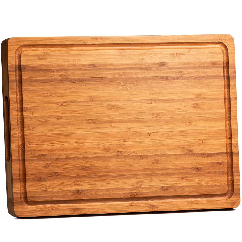 Allsum Bamboo Cutting Boards for Kitchen Extra Thick Wood Butcher Block Heavy Duty Wooden Chopping Block Charcuterie Boards  Cheese Platter 14x10x09 